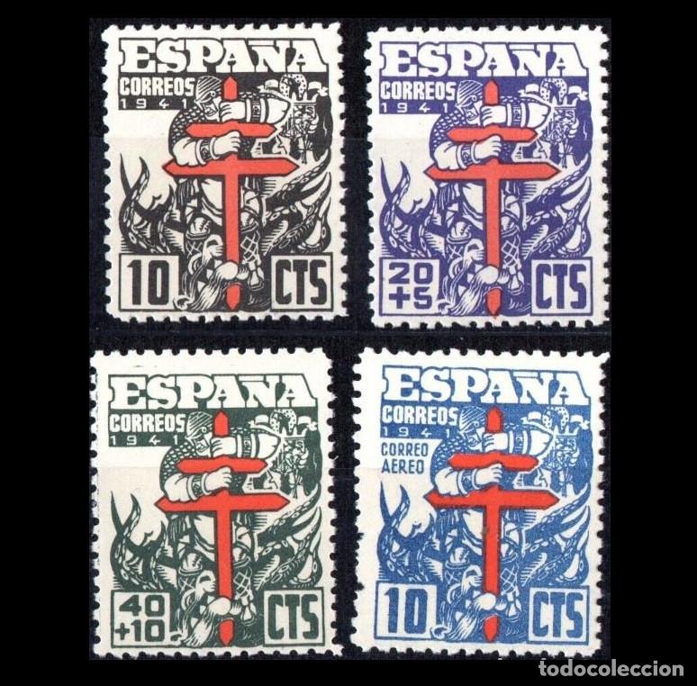 Timbres: Edifil 948/51 951 serie completa SIN FIJA SELLOS NUEVOS Espa&ntilde;a 1941 Pro Tuberculosos