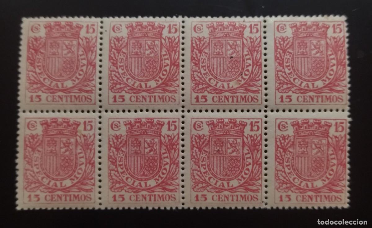 Sellos: ESPECIAL M&Oacute;VIL. 15 CTOS - BLOQUE DE 8. NUEVO - MNH **