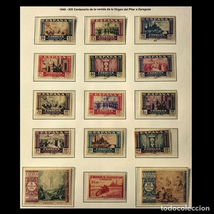 Sellos: Edifil 889/903 MNH y MH AUTENTICOS Venida Virgen del Pilar a Zaragoza Espa&ntilde;a 1940 Leer (REFQK)