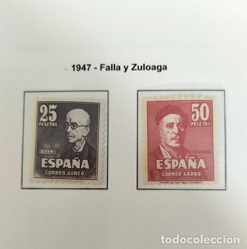 Sellos: Edifil 1015/16 1016 SIN FIJASELLOS MNH Falla y Zuloaga Espa&ntilde;a 1947 (REFQK)
