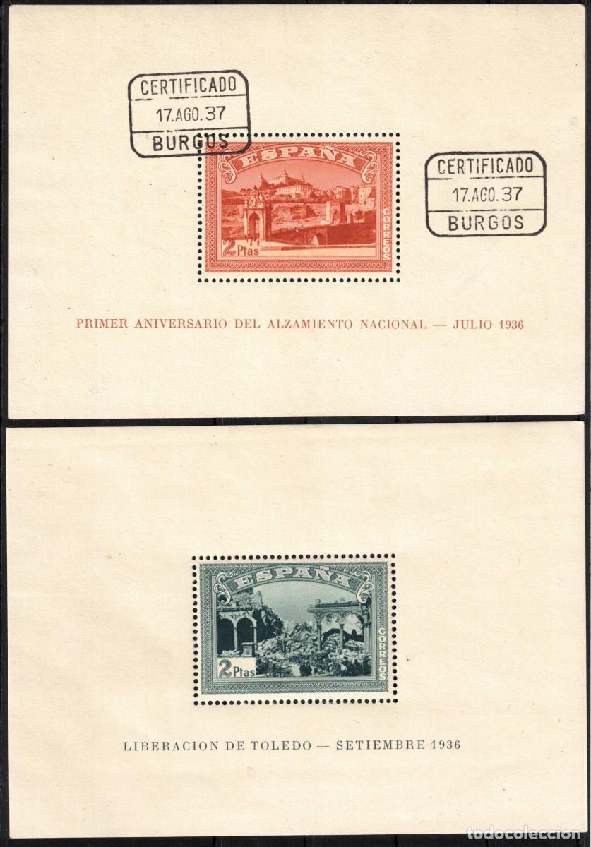 Sellos: HOJAS BLOQUE ALZAMIENTO NACIONAL TOLEDO &ordm;/** 836/837 - A&Ntilde;O 1937