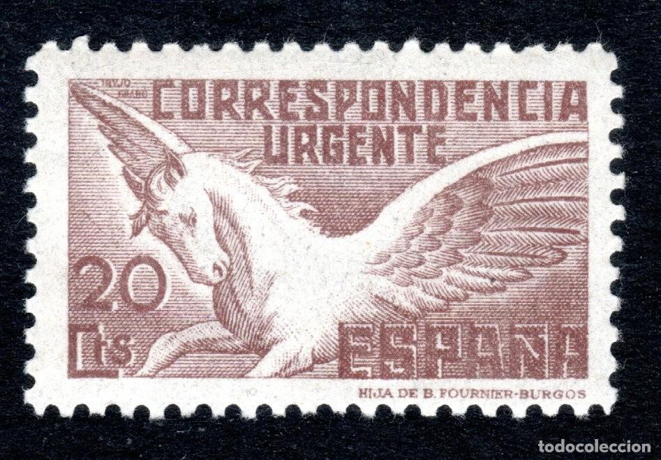 Sellos: EDIFIL 832 PEGASO 1937. CON PIE DE IMPRENTA. VALOR CAT&Aacute;LOGO: 22 &euro;. MHN **