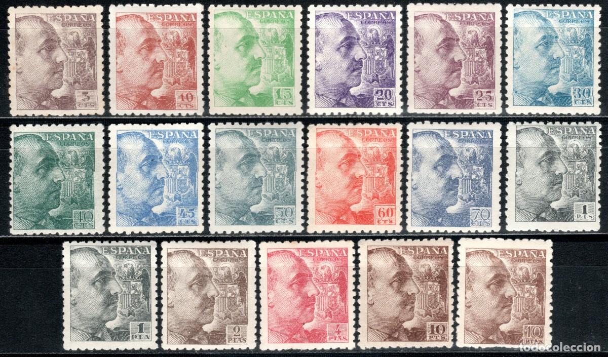 Sellos: EDIFIL 919-935 GENERAL FRANCO 1940-1945 (SERIE COMPLETA). VALOR CAT&Aacute;LOGO: 680 &euro;. MLH.