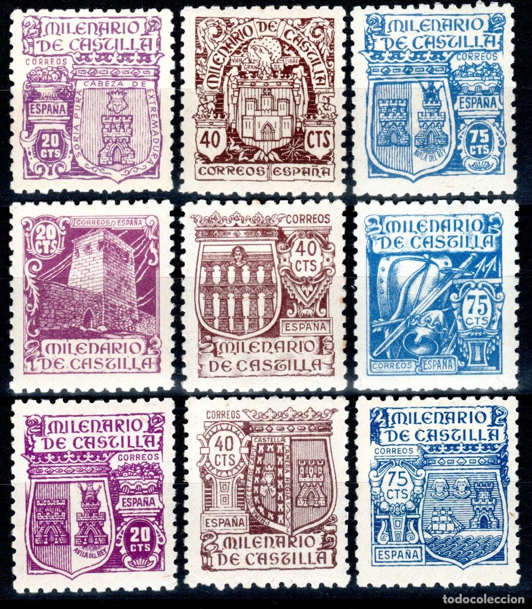 Sellos: EDIFIL 974-982 MILENARIO DE CASTILLA 1944 (SERIE COMPLETA). VALOR CAT&Aacute;LOGO: 50 &euro;. MNH **