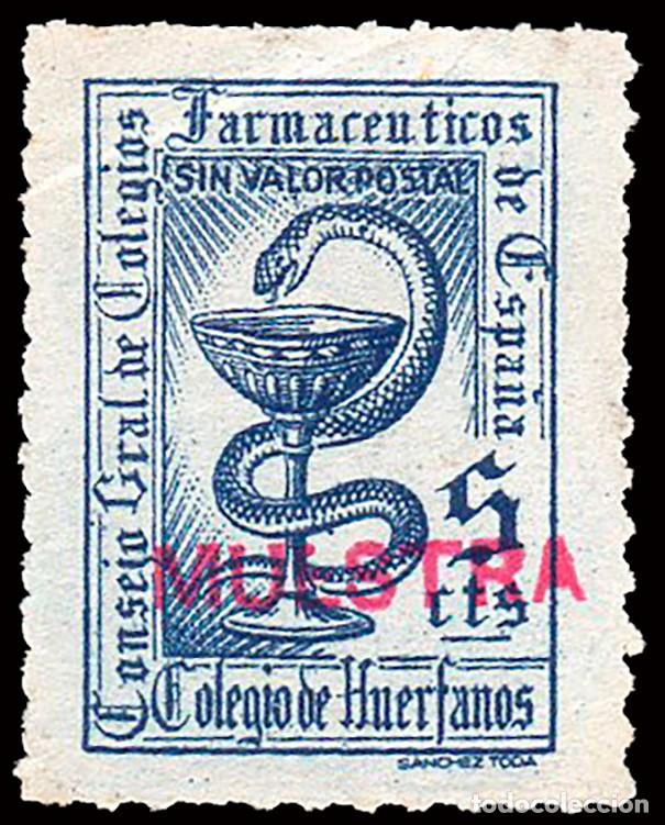 Sellos: Espa&ntilde;a - Fiscales - Farmacia - S/Cat (*) &rdquo;5 cts. Consejo Gral. de Colegio Farmac&eacute;uticos&rdquo; sobrecarga