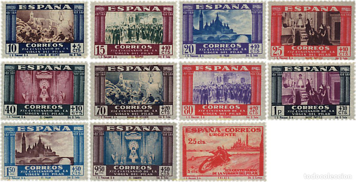 Sellos: 792695 HINGED ESPA&Ntilde;A 1940 19 CENTENARIO DE LA VENIDA DE LA VIRGEN DEL PILAR A ZARAGOZA