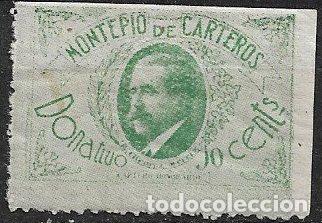 Sellos: VI&Ntilde;ETAS Montep&iacute;o de Carteros, 10 cts. verde * *