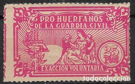 Sellos: VI&Ntilde;ETAS Pro Hu&eacute;rfanos de la Guardia Civil, 25 pta. rosa lila (*)