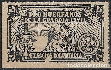 Sellos: VI&Ntilde;ETAS Pro Hu&eacute;rfanos de la Guardia Civil, 25 cts. negro * *