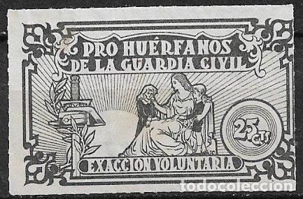 Sellos: VI&Ntilde;ETAS Pro Hu&eacute;rfanos de la Guardia Civil, 25 cts. negro (*) d. l&iacute;nea