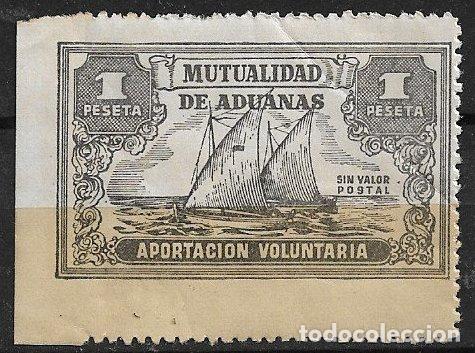 Sellos: VI&Ntilde;ETAS Mutualidad de Aduanas, 1 pta. negro * *