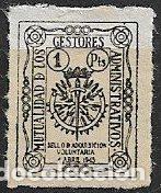Sellos: VI&Ntilde;ETAS Mutualidad de Gestores Administrativos, 1 pta. negro (*) mini