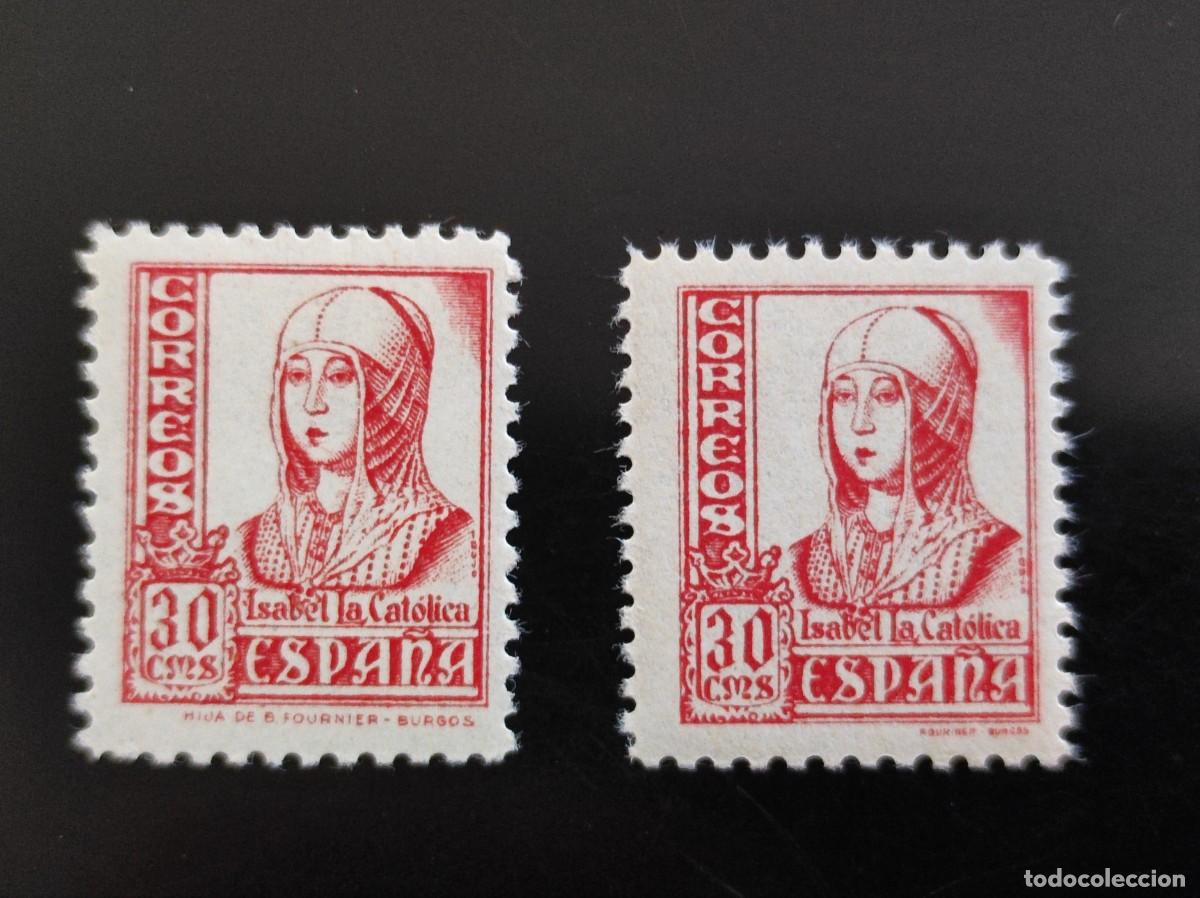 Sellos: ESPA&Ntilde;A. 1937-40. E-823+823A. CHARNELA- NUEVO. CIFRAS CID E ISABEL. 824