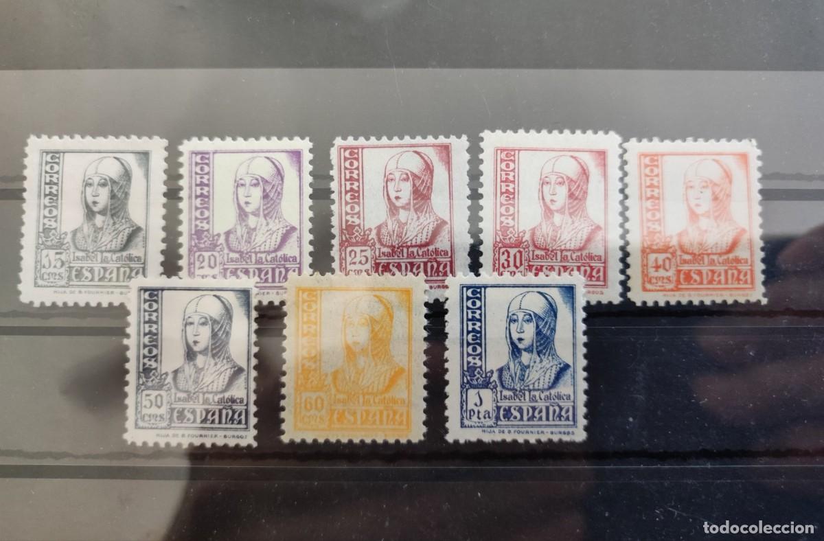 Sellos: ESPA&Ntilde;A. 1937-40. CIFRAS CID E ISABEL. 8 VALORES CHARNELA. 825