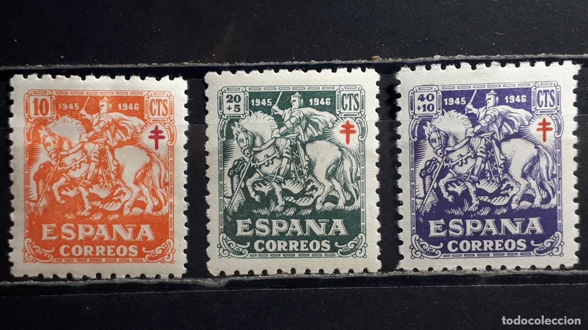 Sellos: ESPA&Ntilde;A. A&Ntilde;O 1945. *. Edifil 993/5
