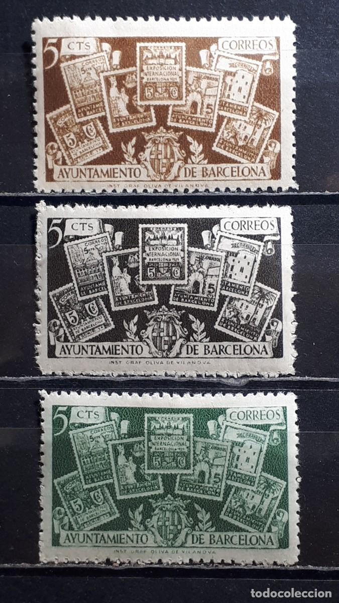 Sellos: ESPA&Ntilde;A. A&Ntilde;O 1945. *. EDIFIL BARCELONA 69/71