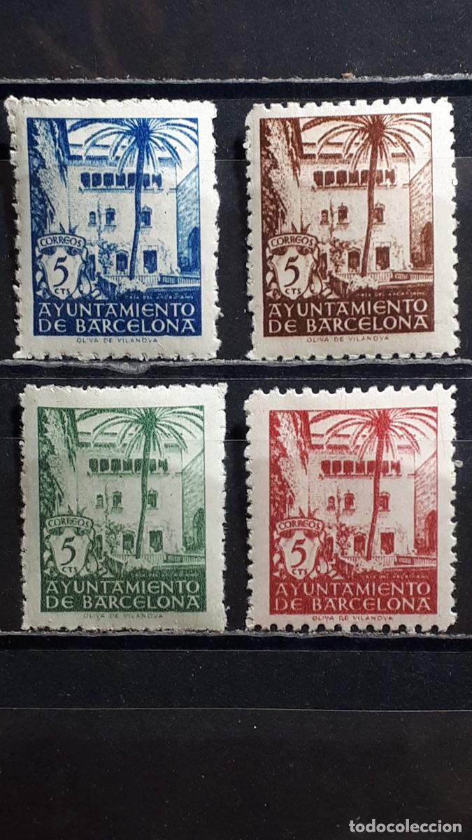 Sellos: ESPA&Ntilde;A. A&Ntilde;O 1945. *. EDIFIL BARCELONA 65/8.