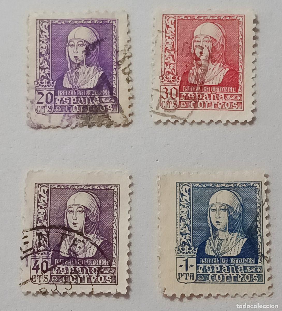 Sellos: Sellos Espa&ntilde;a 1938-1939, Isabel la Cat&oacute;lica. edifil 855, 857/858, 860