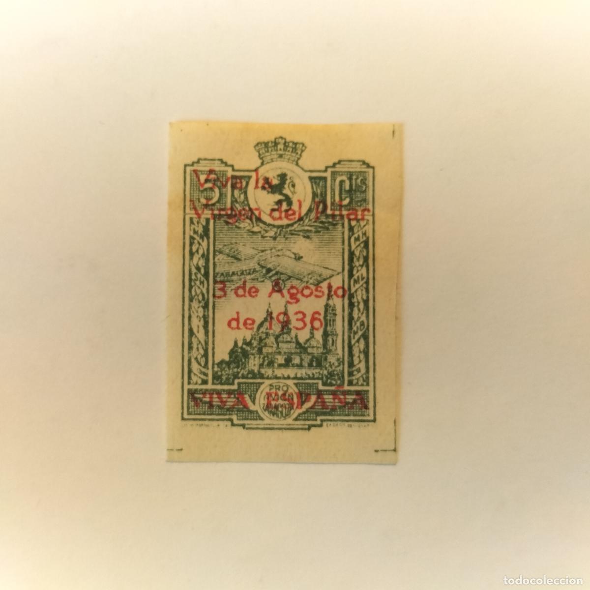 Sellos: SELLO LOCAL ZARAGOZA CON SOBRECARGA - GUERRA CIVIL - 1936
