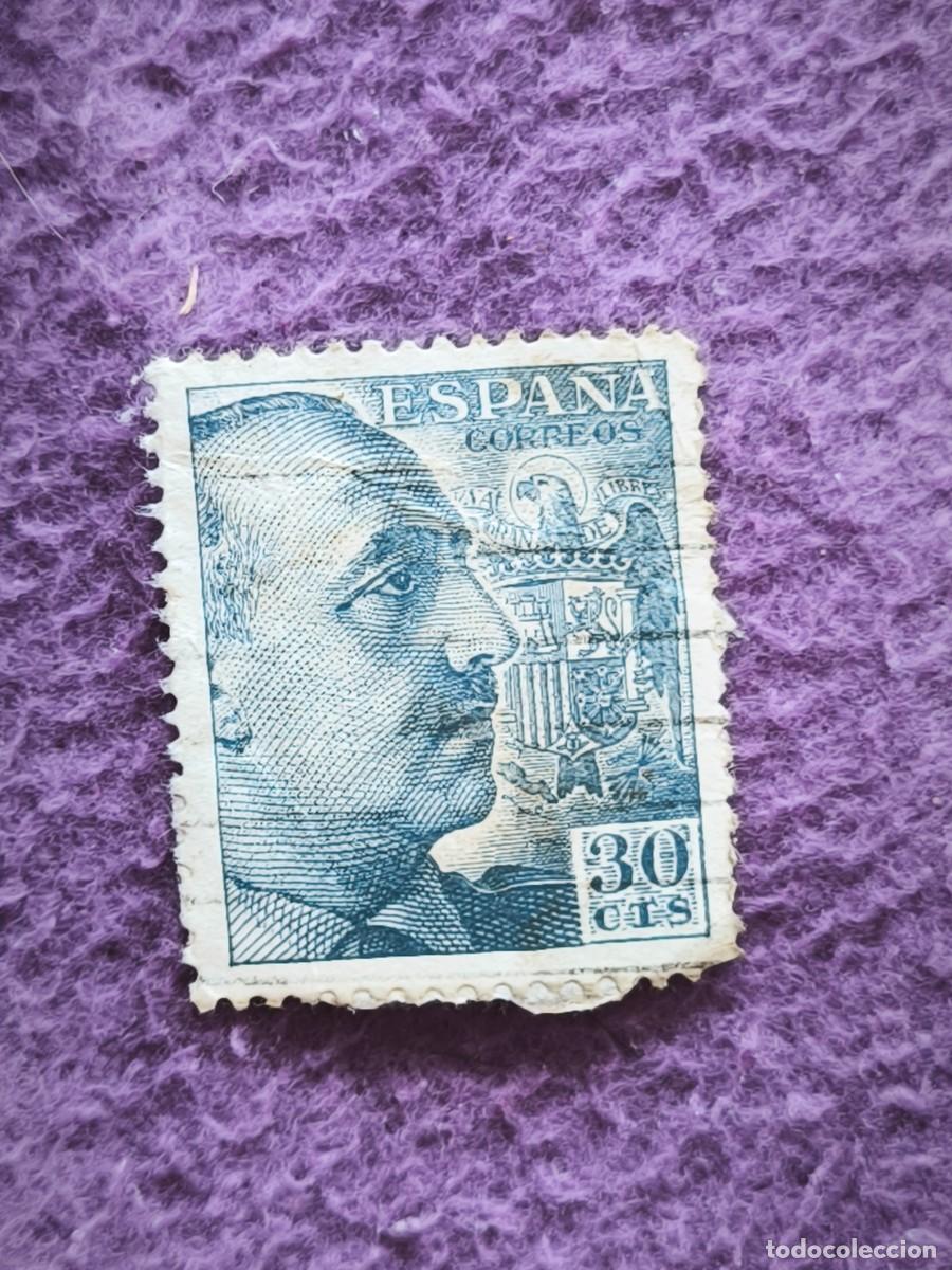 Sellos: Sello Espa&ntilde;a 30 C&eacute;ntimos Francisco Franco Escudo Cl&aacute;sico Para Coleccionistas