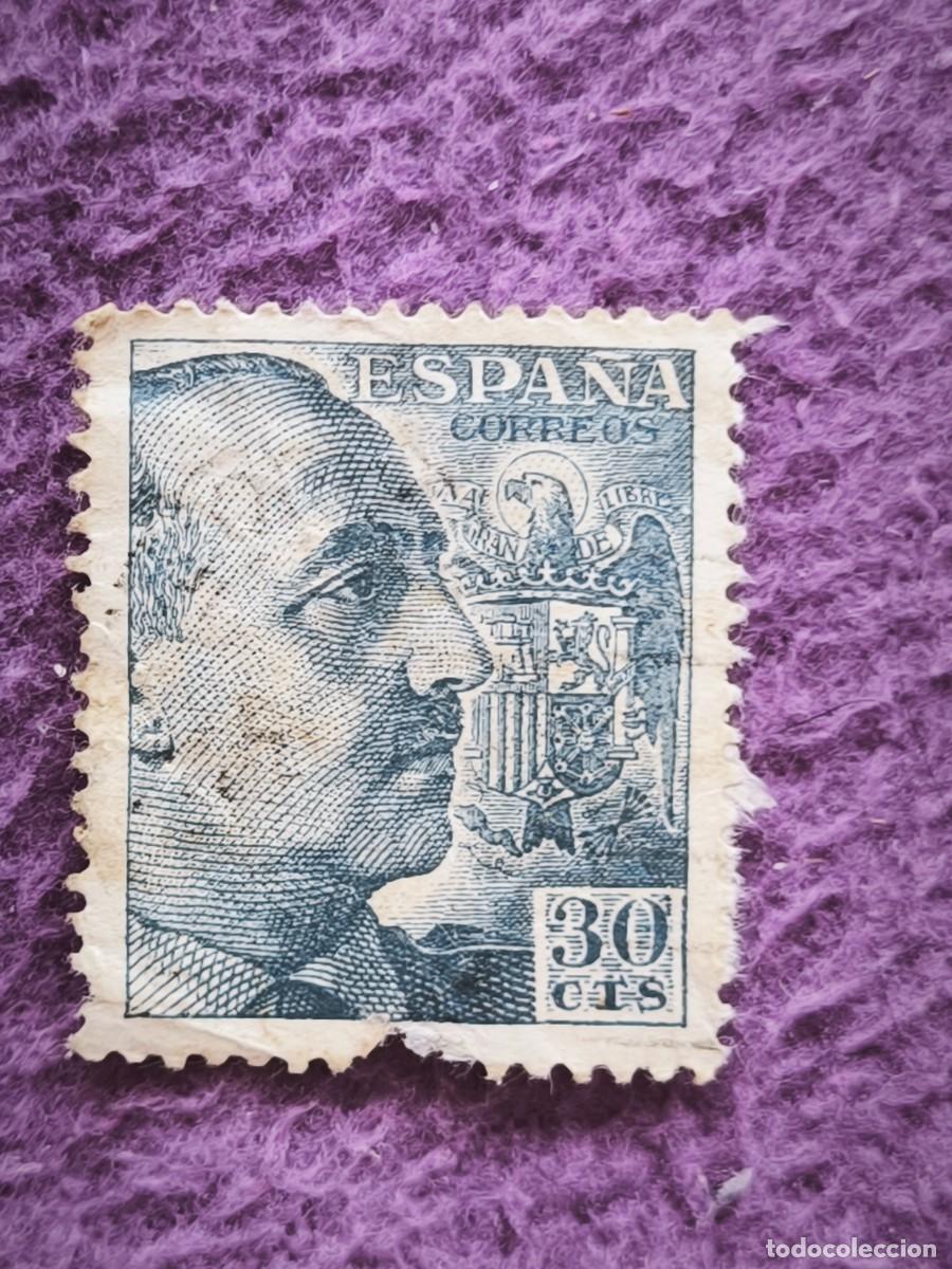 Sellos: Sello Espa&ntilde;a 30 C&eacute;ntimos Francisco Franco Escudo Cl&aacute;sico Para Coleccionistas