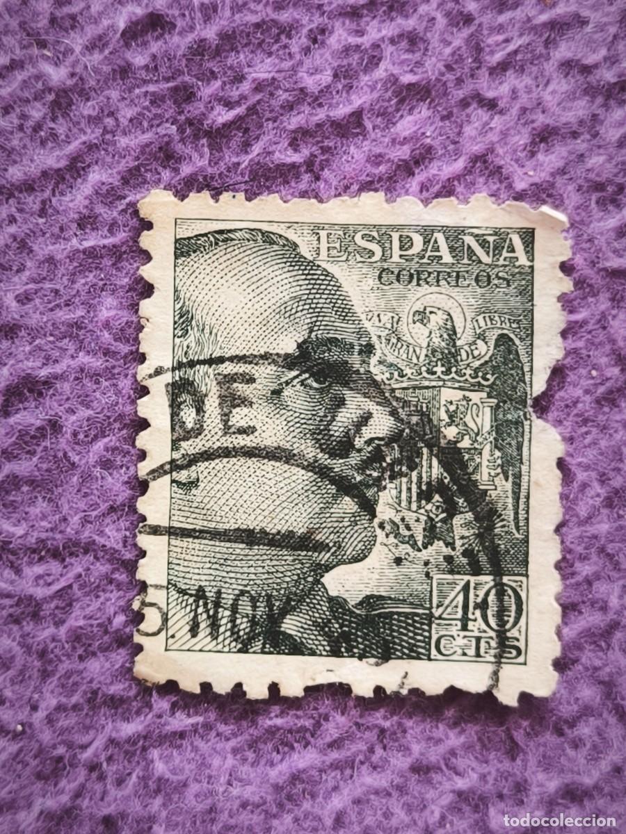 Sellos: Sello Espa&ntilde;a 40 C&eacute;ntimos Francisco Franco Escudo Cl&aacute;sico Para Coleccionistas