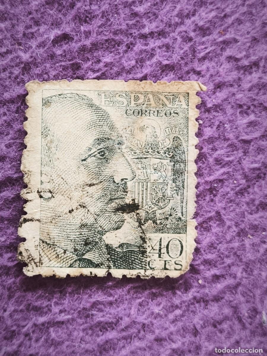 Sellos: Sello Espa&ntilde;a 40 C&eacute;ntimos Francisco Franco Escudo Cl&aacute;sico Para Coleccionistas