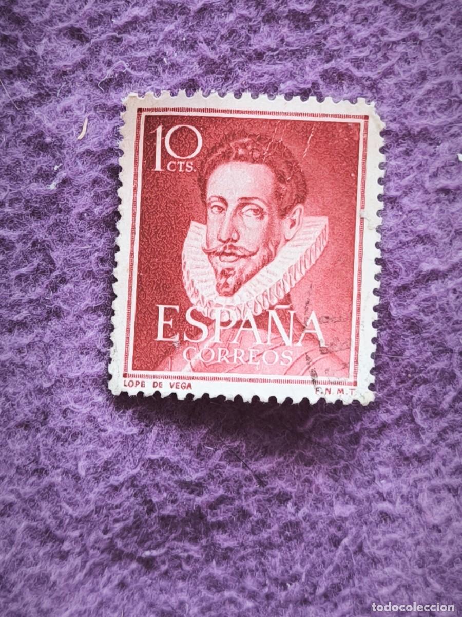 Sellos: Sello Espa&ntilde;a 10 C&eacute;ntimos &ndash; Lope de Vega &ndash; Serie Literatos Espa&ntilde;oles