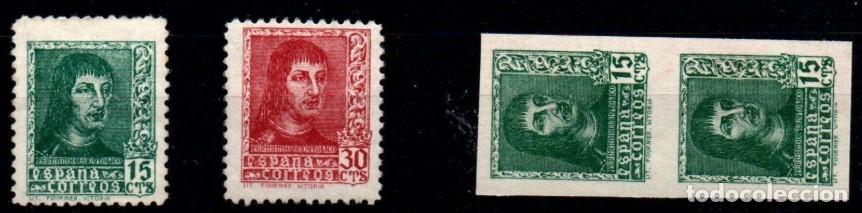 Sellos: Espa&ntilde;a n&ordm; 841A, 844A, 841AS. A&ntilde;o 1938