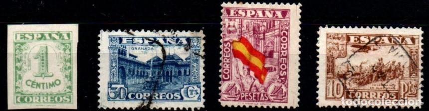 Sellos: Espa&ntilde;a n&ordm; 802, 809, 812, 813. A&ntilde;o 1936/7