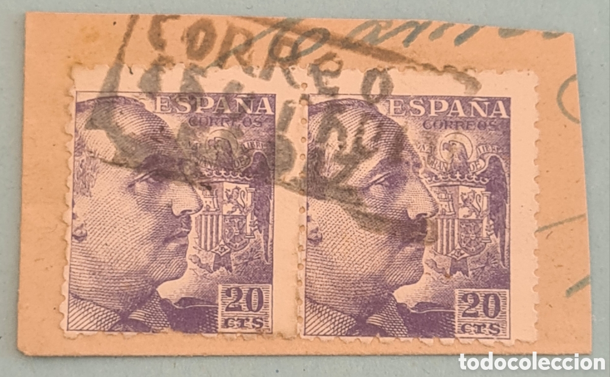 Sellos: CARTERIA ESPECIAL - SAN PABLO (CADIZ) - MARCA COMPLETA SOBRE FRAGMENTO - FRANCO EDIFIL 922 (2)