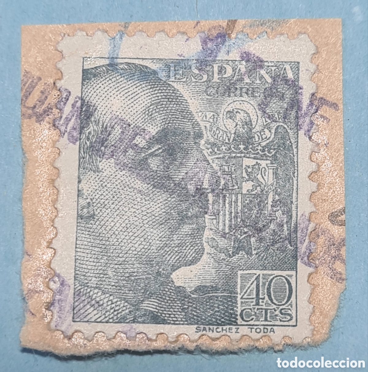 Sellos: CARTERIA ESPECIAL - SAN JUAN DE LAS ABADESAS (GERONA) - MARCA SOBRE FRAGMENTO - FRANCO EDIFIL 870
