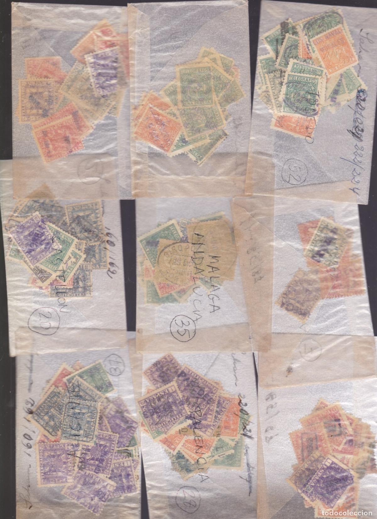 Sellos: FC-AZ- Gran Stock 1000 Sellos TELEGRAFOS MATASELLOS Legibles Clasificados por PROVINCIAS