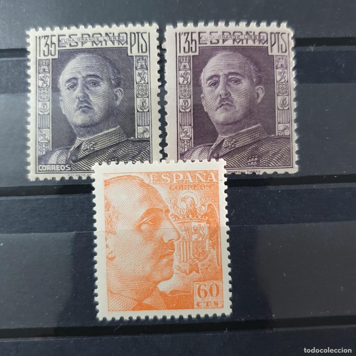 Sellos: EDIFIL 1001 ** + 1061 ** FRANCO 1,35 PESETAS ESPA&Ntilde;A 1949 + 1054 **