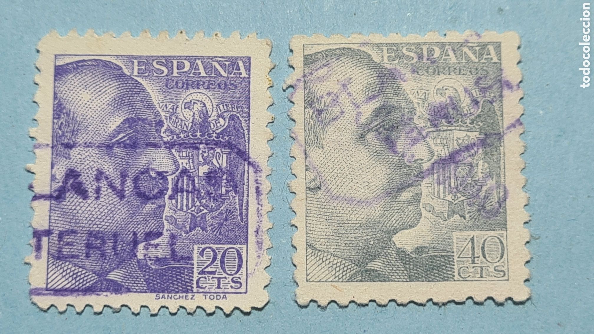 Sellos: CARTERIA ESPECIAL - BLANCAS (TERUEL) - FRANCO 2 SELLOS EDIFIL 867 + 925