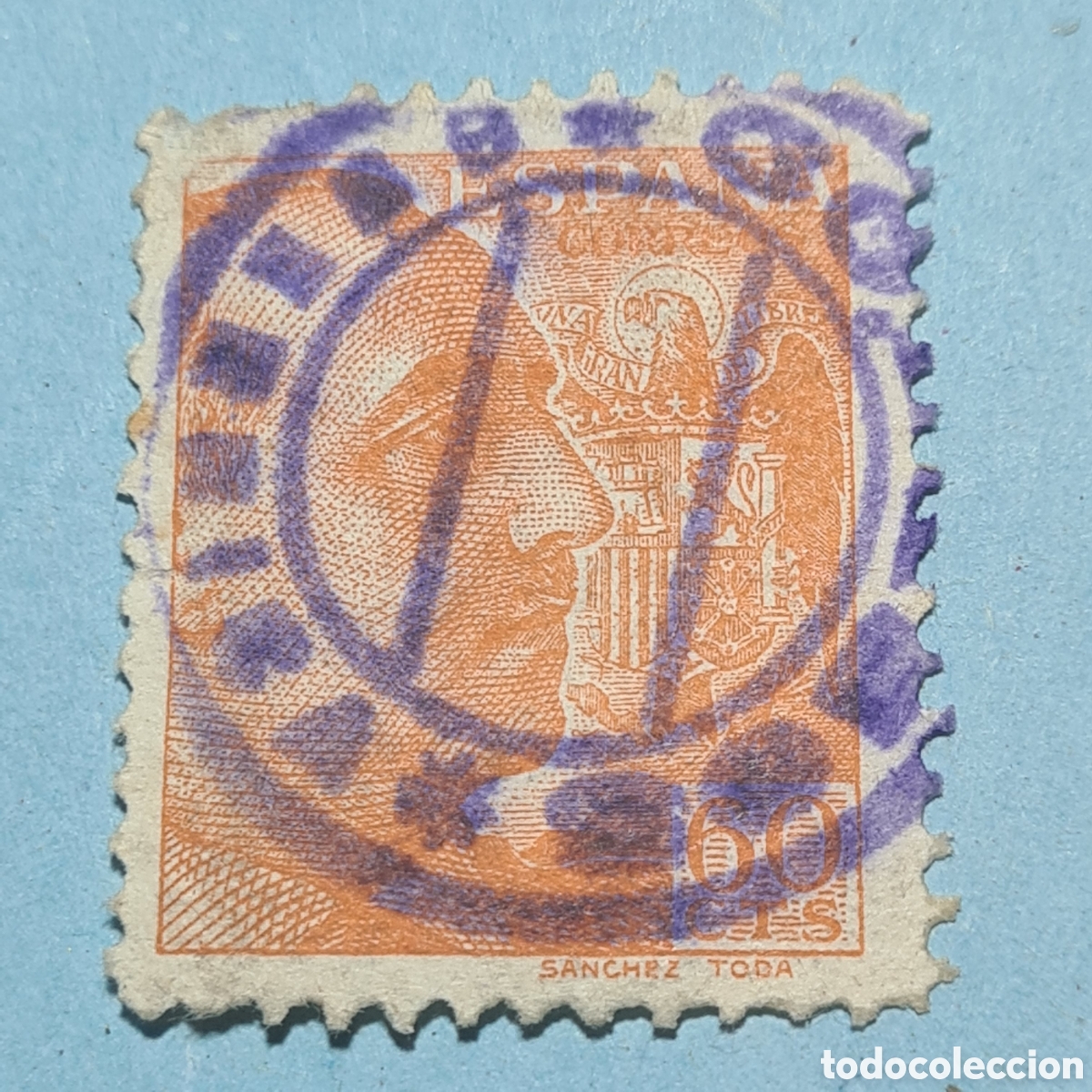 Sellos: CARTERIA ESPECIAL - GUERNICA (VIZCAYA) - FRANCO SANCHEZ TODA 60 CTS. EDIFIL 872