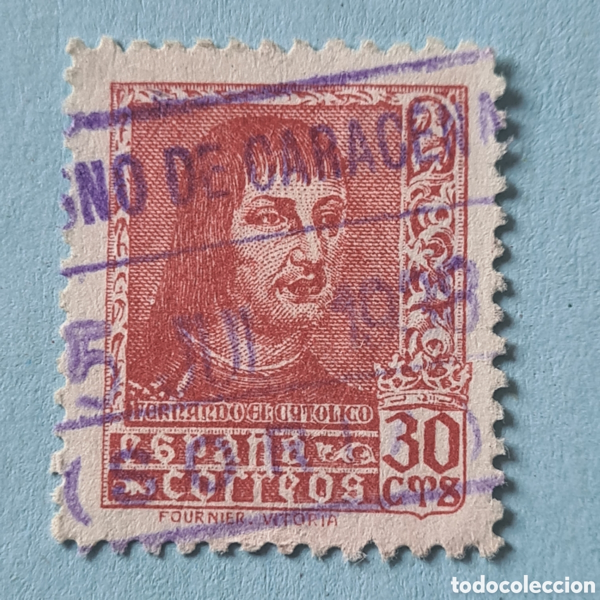 Sellos: CARTERIA ESPECIAL - FRESNO DE CARACENA (SORIA) - FERNANDO 30 CTS. EDIFIL 844