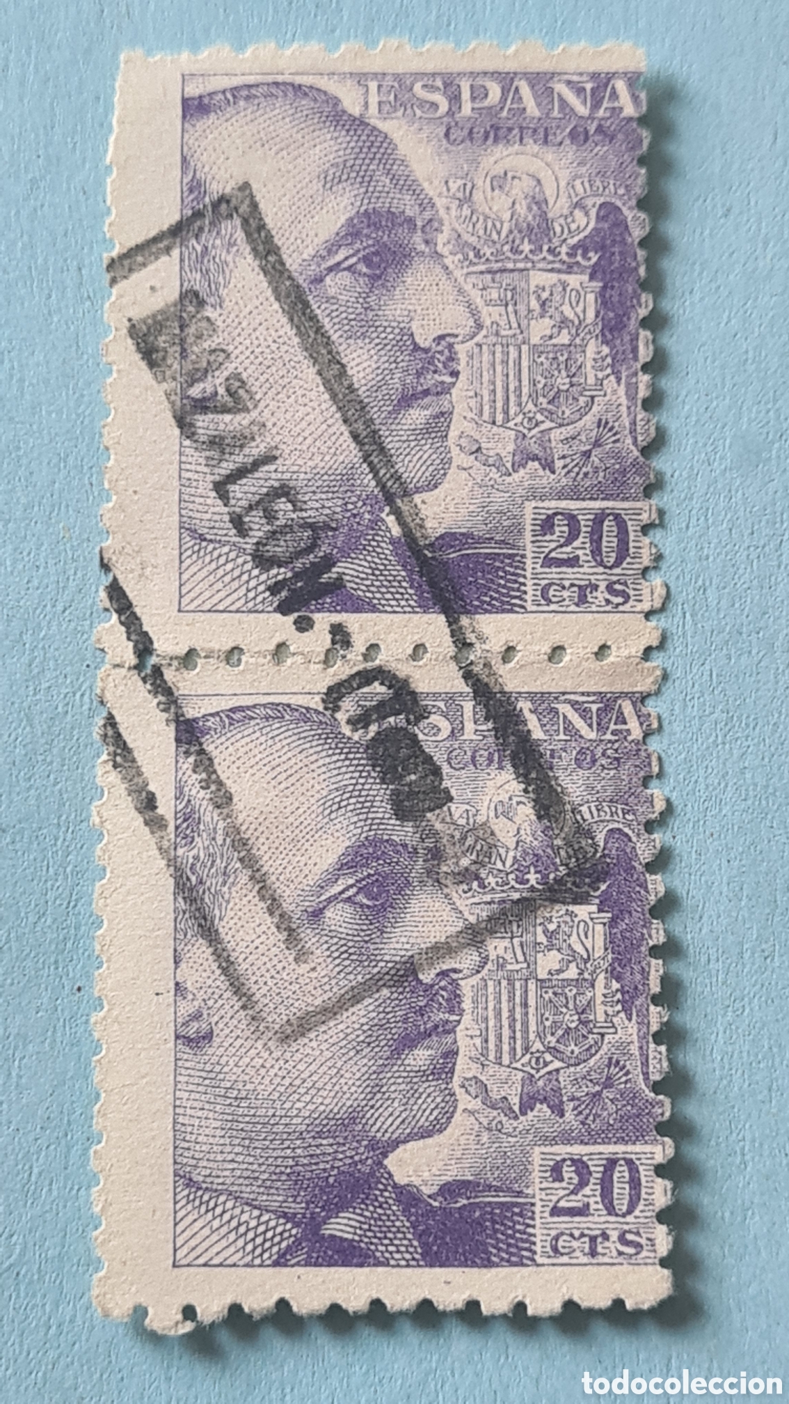 Sellos: CARTERIA ESPECIAL - MAZALEON (TERUEL) - FRANCO PAREJA 20 CTS. EDIFIL 922 (2)