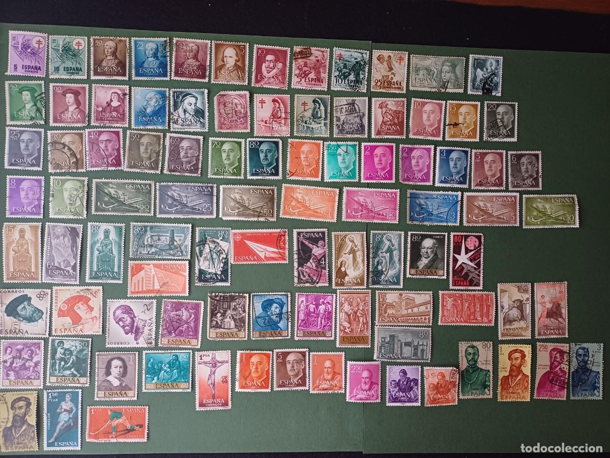 Sellos: LOTE DE SELLOS USADOS Y MATASELLADOS DE ESPA&Ntilde;A A&Ntilde;O 1950-1956