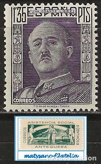 Sellos: ESPA&Ntilde;A 1946-1947. EDIFIL 1001. VALOR DE 1,35 P &rdquo;GENERAL FRANCO&rdquo;. MNH***