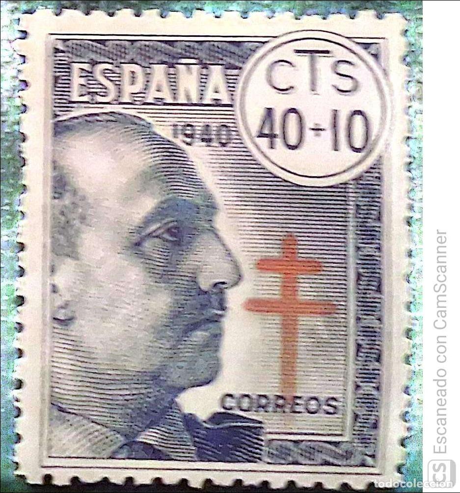 Sellos: Espa&ntilde;a. 938 Pro Tuberculosos: Cruz de Lorena en rojo. 1940. Sellos nuevos y numeraci&oacute;n Edifil.