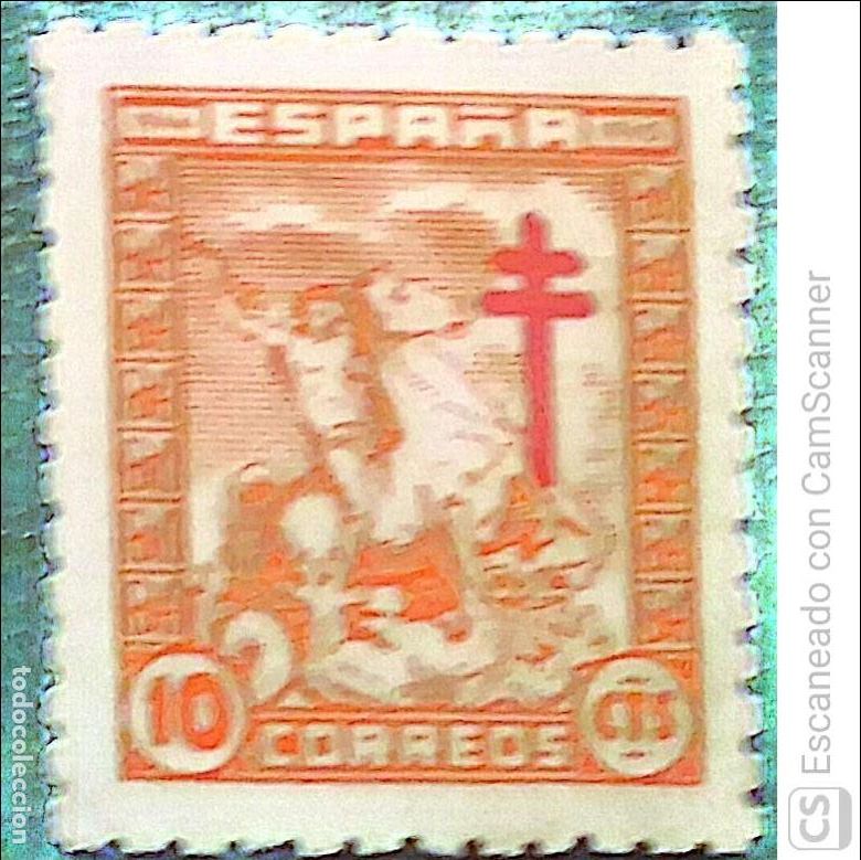 Sellos: Espa&ntilde;a. 984 Pro Tuberculosos: Cruz de Lorena en carm&iacute;n. 1944. Sellos nuevos y numeraci&oacute;n Edifil.