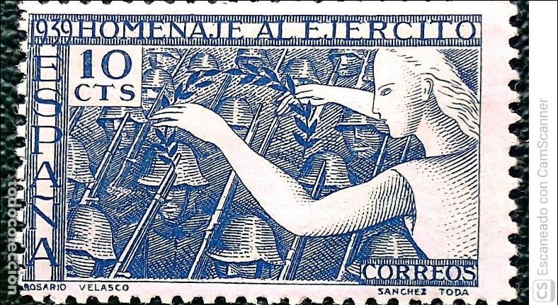 Sellos: Espa&ntilde;a. 887 Homenaje al Ej&eacute;rcito. 1939. Sellos nuevos y numeraci&oacute;n Edifil.