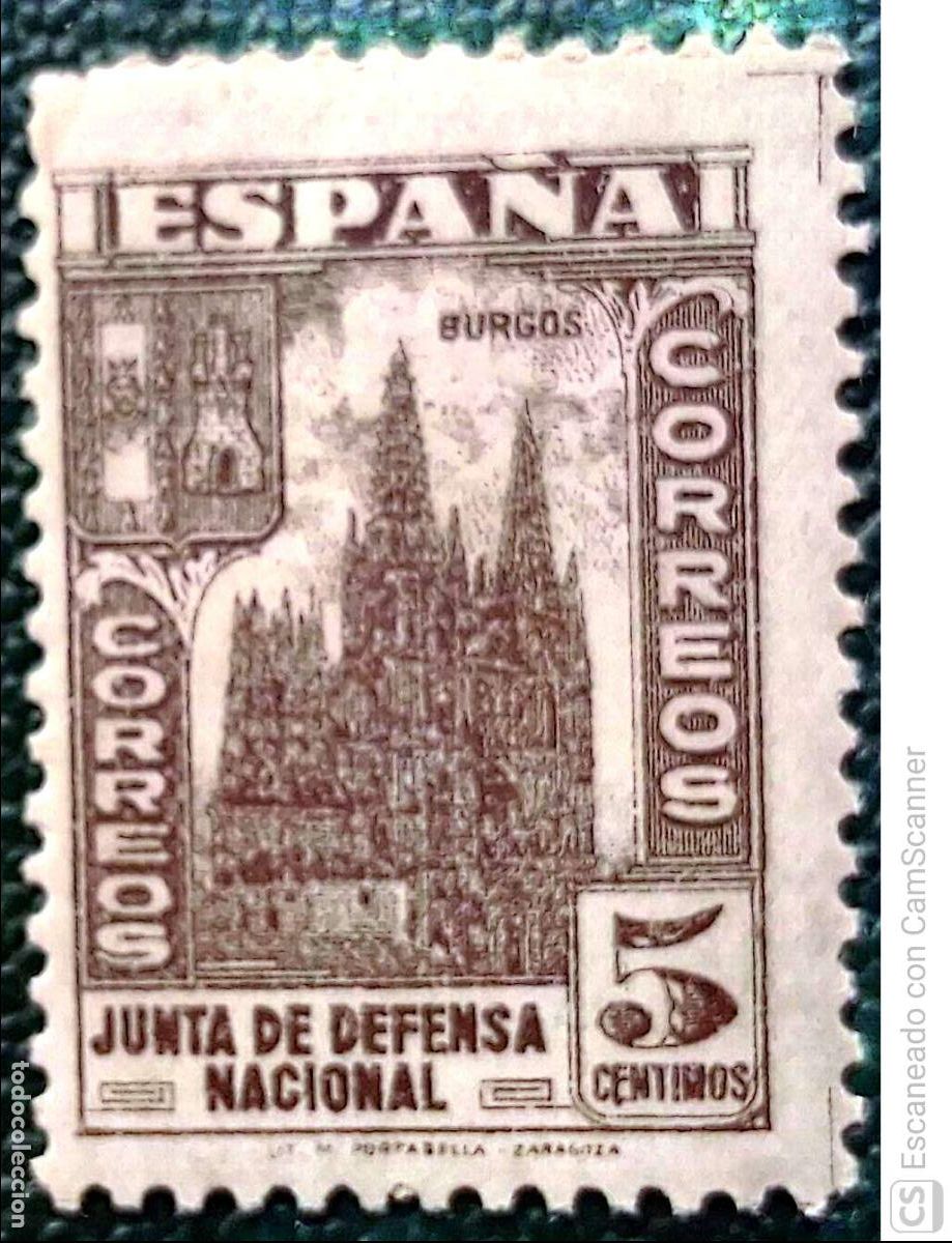 Sellos: Espa&ntilde;a. 804 Junta de Defensa Nacional: Catedral de Burgos. 1936. Sellos nuevos y numeraci&oacute;n Edifil.