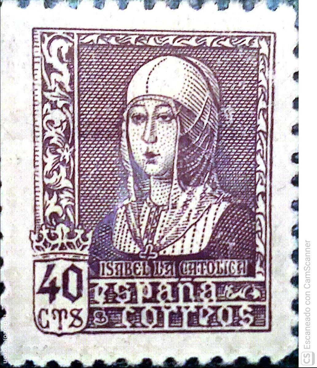 Sellos: Espa&ntilde;a. 858 Isabel la Cat&oacute;lica.1938. Sellos nuevos y numeraci&oacute;n Edifil. Ver foto por ligera doblez