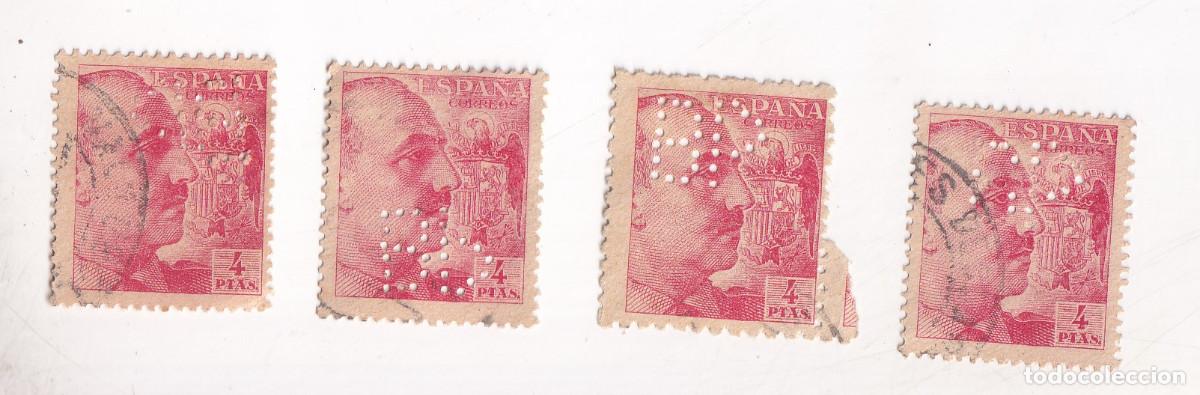 Sellos: LOTE DE 4 SELLOS DE 4 PESETAS PERFORADOS BP