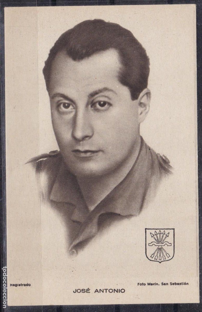 Sellos: F6-68- Tarjeta Postal FALANGE, JOSE ANTONIO Foto Mar&iacute;n San Sebasti&aacute;n . Nueva LUJO