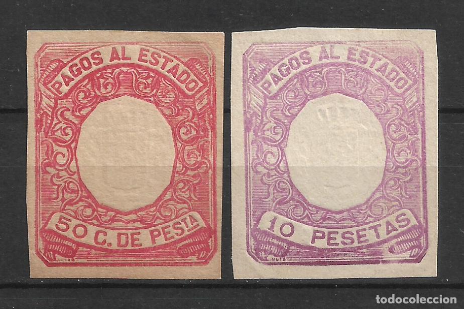 Sellos: espa&ntilde;a pagos al estado 50 cts. y 10 pesetas (*) - 11/17