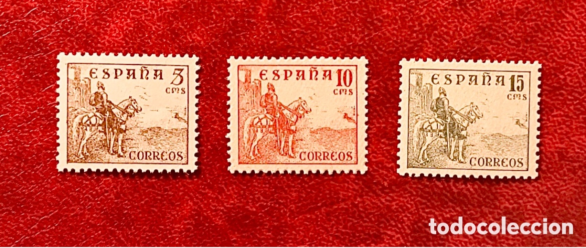 Sellos: Bonito conjunto sellos Post Guerra Civil El Cid
