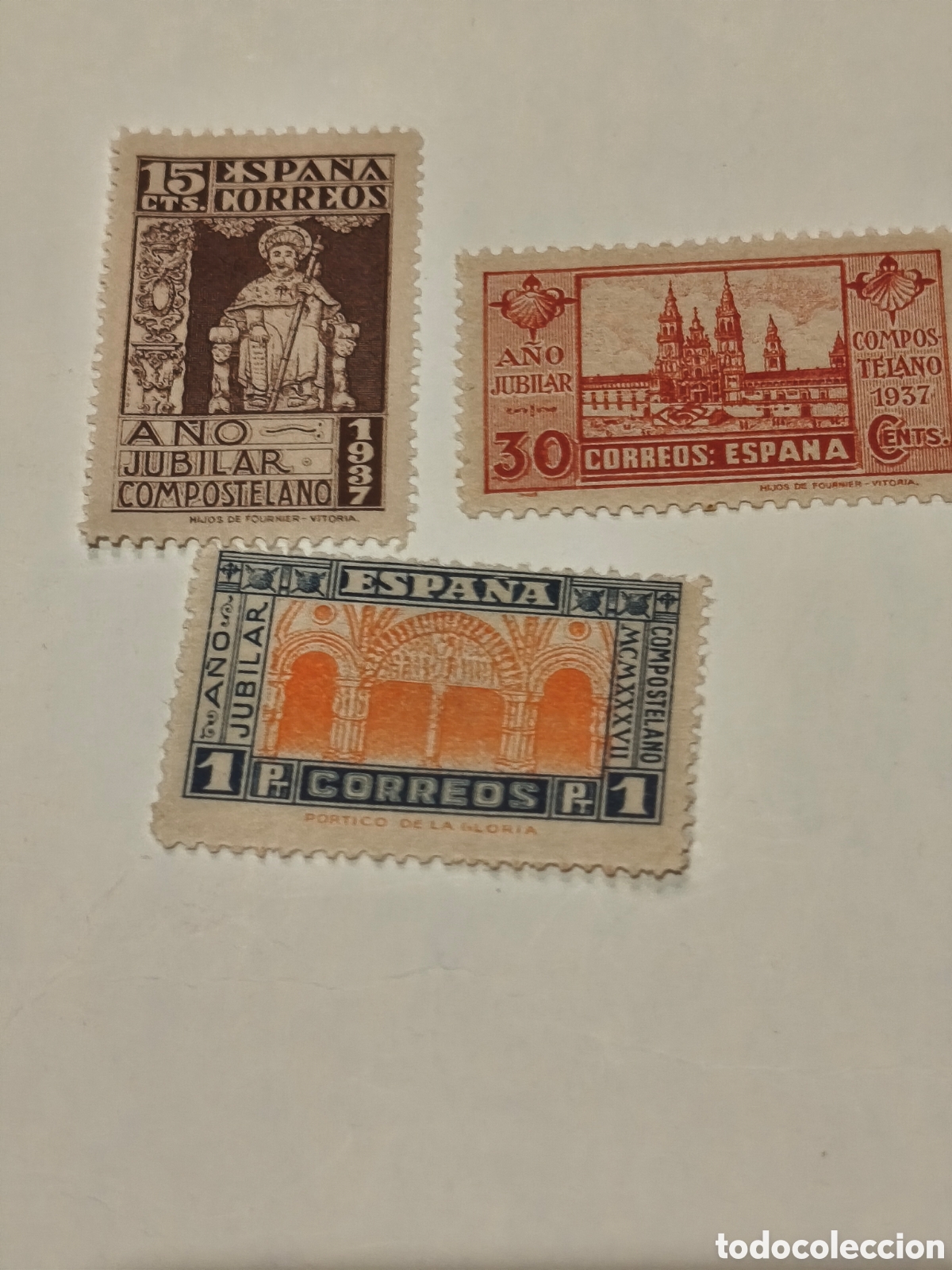 Sellos: Serie completa a&ntilde;o santo 1 centenarion 933/5 nueva con goma** impecable muy escasa as&iacute; ver imagenes